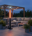 Stufa Elettrica ad infrarossi da Esterno 50x25x200 cm in Fibra di Carbonio con Luce Led Skyline Total Black