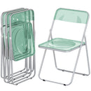 Set 4 Sedie Pieghevoli 47x48x75 cm in Acrilico Trasparenti Verde      