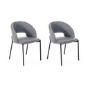 Set 2 Sedie 52x55,5xH78,5 cm in Tessuto Greta Grigio Chiaro