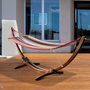 Amaca in Tessuto a Righe Colorato con Supporto in Legno 3.15x1x1.1m 