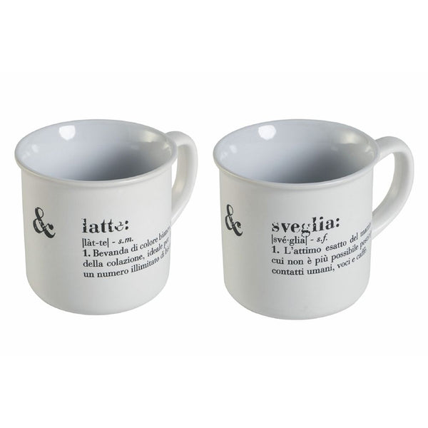 Set 2 tazze Ø9,2x8,7 cm in New Bone China VdE Tivoli 1996 Bianco prezzo
