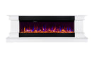 Camino Elettrico da Pavimento 60,3x181x43 cm Effetto Fiamma 1500W Arizona & Dalas maxi Bianco