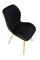 Set 2 Sedie Paris Space Nera e Oro 46x58x77 cm in Legno e Ferro 