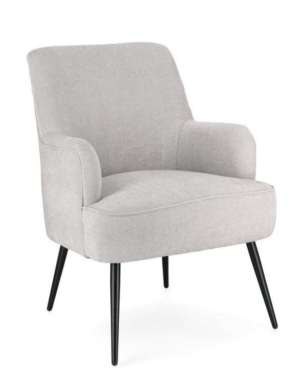 Poltrona Soggiorno 60x67x79 cm Adeline in Tessuto Grigio Chiaro sconto