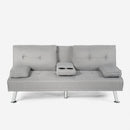 Divano Letto Clic Clac 165x77x76 cm in Poliestere Grigio chiaro