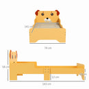 Lettino per Bambini 3-6 Anni con Sponde Laterali Anticaduta 143x74x66 cm in MDF Giallo