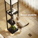 Lampada da Terra 26x26x160 cm Struttura con Ripiani Luce Regolabile Interruttore a Pedale e Porte USB in MDF Nero      