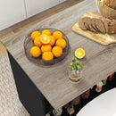 Isola per Cucina con 2 Ripiani Aperti e 2 Armadietti 105x60x82 cm in MDF Rovere e Nero