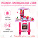 Cucina Giocattolo per Bambini 64x29x87 cm con 33 Accessori Rosa