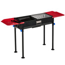 Barbecue a Carbone Carbonella 120x31x60-70 cm con Griglia e Teglia Nero