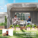 Gazebo Pieghevole 3x6 m con Pareti e Altezza Regolabile Protezione UV 50+ Grigio Chiaro      