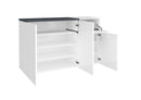 Scarpiera 3 Ante Battenti 1 Antina a Ribalta 120x40x80,1 cm Zet Bianco Lucido e Ardesia