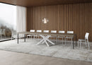 Tavolo Allungabile 120-380x90x77 cm Volantis Premium Tortora Telaio Bianco 
