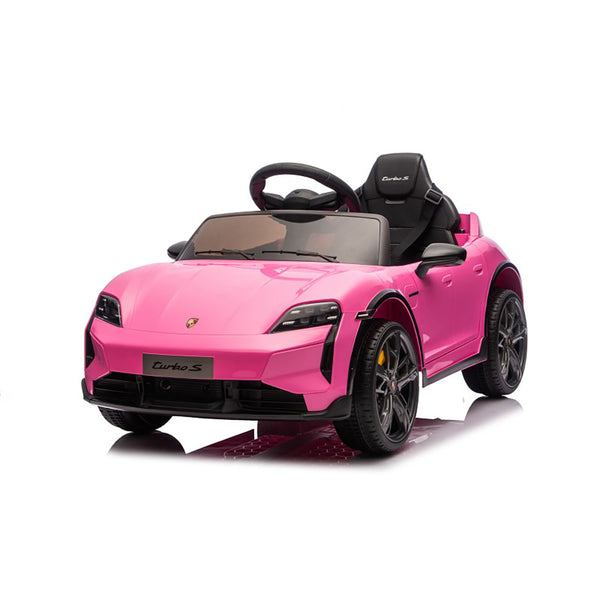 Macchina Elettrica per Bambini Porsche Taycan Turbo S 12V con Telecomando Bluetooth Luci LED e Tappetini Rosa online