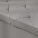 Panca Contenitore Pieghevole 84L 76x38x38 cm in Finta Pelle Grigio