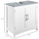 Mobile Sotto Lavello 2 Ante 1 Ripiano 60x33x60 cm in MDF Bianco