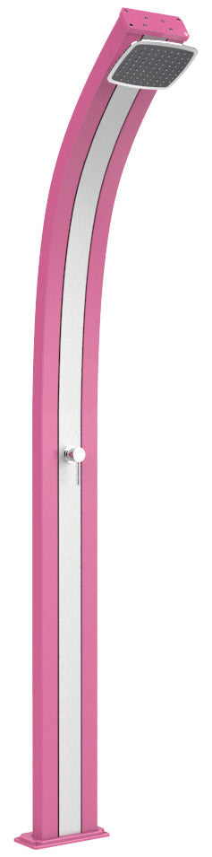 acquista Doccia Solare da Esterno Giardino 25L Miscelatore Arkema Spring Fascia Inox Fuxia