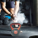 Kettlebell Attrezzo Fitness Peso in Ghisa da 4 kg con Impugnatura Ergonomica Grigio e Rosso      
