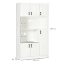 Mobile Dispensa Alto 6 Ante 2 Ripiani 100x40x180 cm in Truciolato Bianco