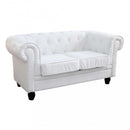 Divano 2 Posti Chesterfield 152x74x82 h cm in Similpelle Bianco