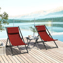 Set 2 Sedie Sdraio Pieghevoli in Alluminio 100x60x85 cm  Rex Rosso