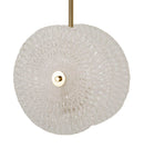 Lampadario Glass 35x18x80 cm in Vetro e Ferro Oro e Bianco      