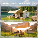 Tenda da Campeggio Gonfiabile con Pompa 320x230x205 cm Impermeabile 3000mm e Antivento Cachi      