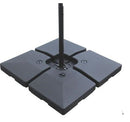 Base per Ombrellone da Giardino Ø46 Riempibile a Croce 80-120 Kg Nero 51x51x12 cm 