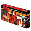 Barbecue a Carbone 83x28x83 cm con Griglia Rettangolare Altezza Regolabile in Acciaio e Legno Nero e Rosso      