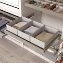 Kit 2 Cestelli e Vassoio per Amadio Regolabile 800 mm Emuca Grigio Pietra