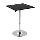 Tavolino Quadrato Altezza Regolabile 60x60x82-103 cm  Nero