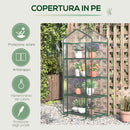 Serra da Balcone 4 Ripiani 70x50x160 cm Copertura in PVC Trasparente