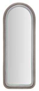 Specchio da Muro Cloe Velluto Grigio 60x4x160 cm in MDF e Poliestere e Specchio Multicolor      