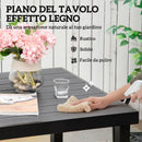 Tavolo da Giardino 78x78 cm Tavola da Pranzo Effetto Legno Nero      