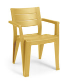 Set 6 Sedie da Giardino Keter Julie 61,5x58,5x79 cm Effetto Legno Verde Rosso e Giallo 