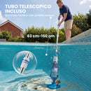 Aspirapolvere per Piscina 90x24x13,5 cm Senza Fili con Spazzola e Filtri in ABS e Alluminio Blu      