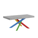Tavolo Allungabile 120/380x90 cm Volantis Premium Cemento Gambe Multicolore 4/B      