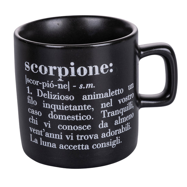 prezzo Tazzina Caffè Zodiaco "scorpione" Ø6x6,5 cm in Bone China VdE Tivoli 1996 Nero