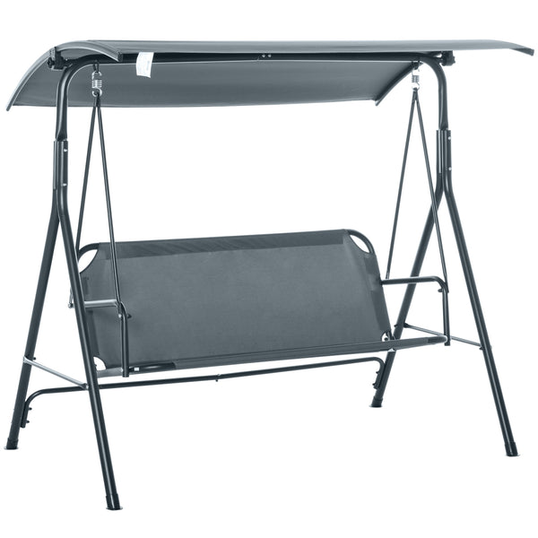 Dondolo da Giardino 3 Posti 172x110x153 cm con Tettuccio Inclinabile Grigio acquista