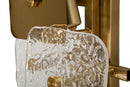 Lampada da Muro Glassy 24x13x76 cm in Vetro e Ferro Oro e Naturale      