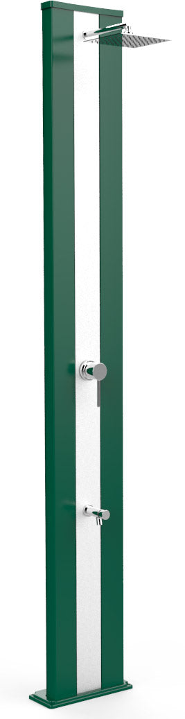 Doccia Solare da Giardino 40L Miscelatore e Lavapiedi Arkema Dada S Fascia Inox Verde Scuro sconto
