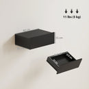Set di 2 Comodini Sospesi Moderni 40x30x15 cm con Cassetto in Legno Nero      