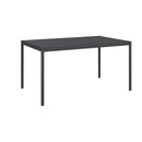 Tavolo da Giardino a Doghe 145x90x74 cm per 6 Persone in Acciaio e Alluminio Grigio Scuro      