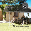 Gazebo Pieghevole Pop Up 584x297,5x272 cm UPF50+ e Altezza Regolabile Grigio Scuro   