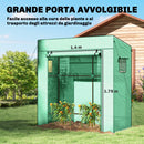 Serra per Piante 196x77x197 cm con 2 Finestre Laterali a Rete e Ingresso Avvolgibile in PE e Acciaio Verde      