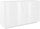 Credenza 2 Ante + 3 Cassetti 142,9x44,2x86 cm Ping Bianco Lucido