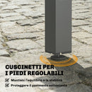 Tavolo da Giardino Allungabile 110-170x90x75 cm per 6-8 Persone con Piano a Doghe in Alluminio Grigio Scuro      