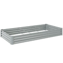 Letto per Orto 240x120x30 cm con Fondo Aperto e Bordi Rinforzati in Acciaio Argento      