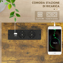 Consolle da Ingresso Stile Industriale con Prese di Corrente 100x24x75 cm Legno e Acciaio 