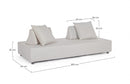 Divano con Cuscini 200x90x32h cm Piper Sand